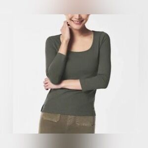 Spanx Stretch Rib Long Sleeve Top NWT!